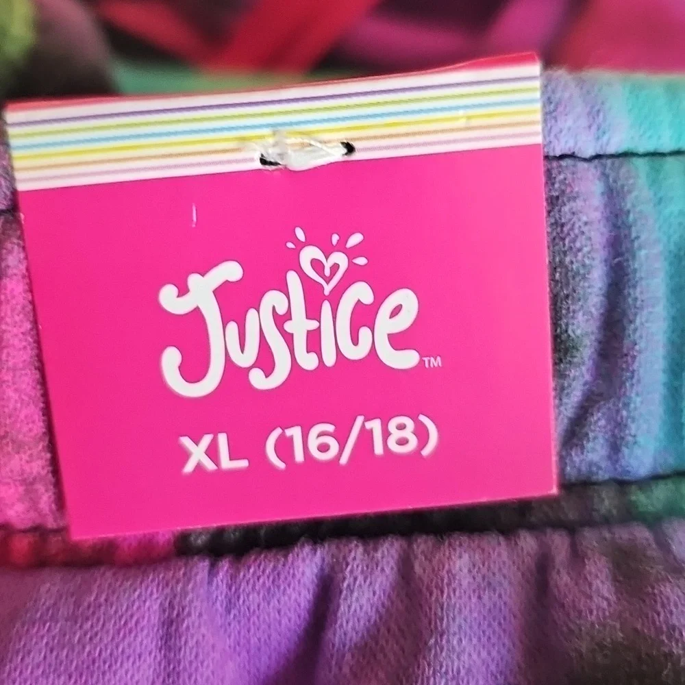 Justice Girls XL 16/18 Fleece Wide Leg Pants Multicolor New